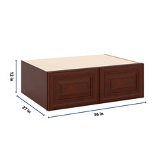 J&K Mahogany J5 Refrigerator Wall Cabinet - 36" W x 12" H x 27" D