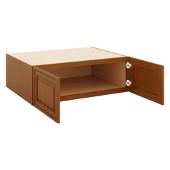 J&K Mocha Glazed K10 Refrigerator Wall Cabinet - 36" W x 12" H x 27" D