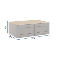 CNC Luxor 5-Piece Misty Grey 36" W X 12" H X 24" D Double Door Wall Cabinet