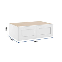 CNC Luxor 5-Piece White 36" W X 12" H X 24" D Double Door Wall Cabinet