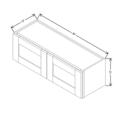 Modernform Cabinet Onyx Black Shaker 36" W X 12" H X 12" D Double Door Wall Cabinet