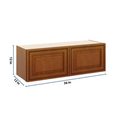 J&K Mocha Glazed K10 Double Door Wall Cabinet - 36" W x 12" H
