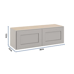 CNC Luxor 5-Piece Misty Grey 36" W X 12" H Double Door Wall Cabinet