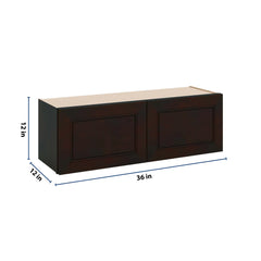 J&K Espresso K8 Double Door Wall Cabinet - 36" W x 12" H