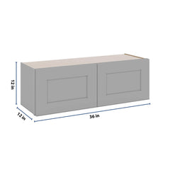 J&K Castle Grey S5 Double Door Wall Cabinet - 36" W x 12" H