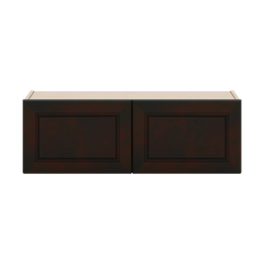 J&K Espresso K8 Double Door Wall Cabinet - 36" W x 12" H