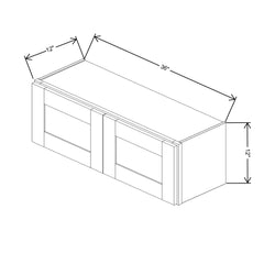 Fabuwood Allure Luna Dove Wall 36"W x 12"H Shaker Cabinet