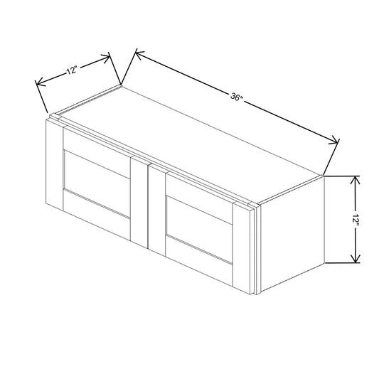 Fabuwood Quest Metro Java Wall 36"W x 12"H Shaker Cabinet