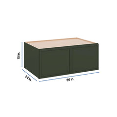 Modernform Cabinet Slim Sage Green 36" W X 15" H X 24" D Double Door Wall Cabinet