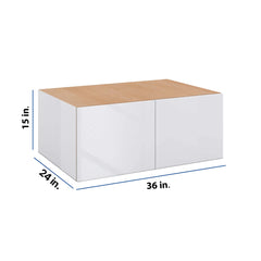 Modernform Cabinet Gloss White 36" W X 15" H X 24" D Double Door Wall Cabinet