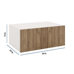 Modernform Cabinet Walnut 36" W X 15" H X 24" D Double Door Wall Cabinet