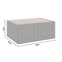 J&K Castle Grey S5 Refrigerator Wall Cabinet - 36" W x 15" H x 27" D