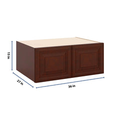 J&K Mahogany J5 Refrigerator Wall Cabinet - 36" W x 15" H x 27" D