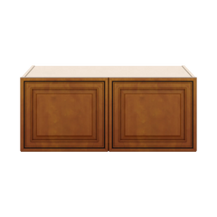 J&K Mocha Glazed K10 Refrigerator Wall Cabinet - 36" W x 15" H x 27" D