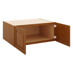 J&K Mocha Glazed K10 Refrigerator Wall Cabinet - 36" W x 15" H x 27" D