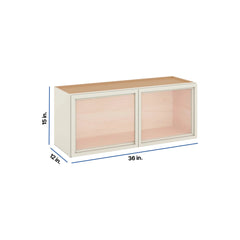 Modernform Cabinet Slim Dove White 36" W X 15" H X 12" D Double Glass Door Wall Cabinet