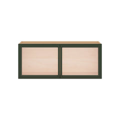 Modernform Cabinet Slim Sage Green 36" W X 15" H X 12" D Double Glass Door Wall Cabinet