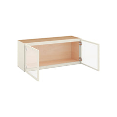 Modernform Cabinet Slim Dove White 36" W X 15" H X 12" D Double Glass Door Wall Cabinet