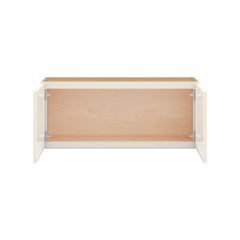 Modernform Cabinet Slim Dove White 36" W X 15" H X 12" D Double Glass Door Wall Cabinet