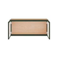 Modernform Cabinet Slim Sage Green 36" W X 15" H X 12" D Double Glass Door Wall Cabinet
