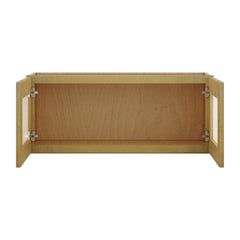 Modernform Cabinet Natural Shaker 36" W X 15" H X 12" D Double Glass Door Wall Cabinet