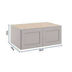 CNC Luxor Misty Grey 36" W X 15" H X 24" D Double Door Wall Cabinet
