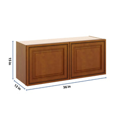 J&K Mocha Glazed K10 Double Door Wall Cabinet - 36" W x 15" H