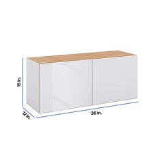 Modernform Cabinet Gloss White 36" W X 15" H X 12" D Double Door Wall Cabinet
