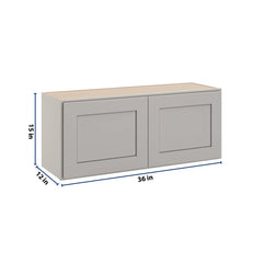 CNC Luxor Misty Grey 36" W X 15" H Double Door Wall Cabinet