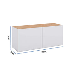 Modernform Cabinet Matte White 36" W X 15" H X 12" D Double Door Wall Cabinet