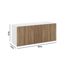 Modernform Cabinet Walnut 36" W X 15" H X 12" D Double Door Wall Cabinet