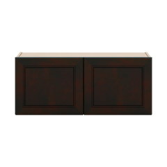 J&K Espresso K8 Double Door Wall Cabinet - 36" W x 15" H