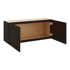 J&K Espresso K8 Double Door Wall Cabinet - 36" W x 15" H