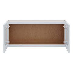 J&K White Shaker S8 Double Door Wall Cabinet - 36" W x 15" H