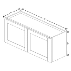 Wolf Classic Grove Pewter Paint 36"W X 15"H Wall Cabinet