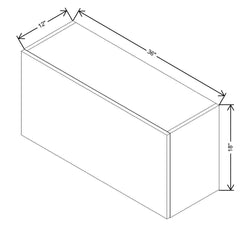CNC Classic Milano Sunset 36" W X 18" H Horizontal Wall Cabinet