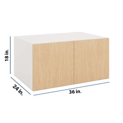 Modernform Cabinet Natural Oak 36" W X 18" H X 24" D Double Door Wall Cabinet