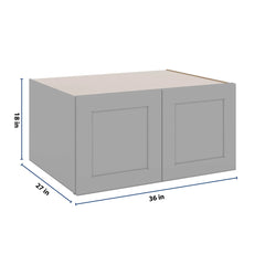 J&K Castle Grey S5 Refrigerator Wall Cabinet - 36" W x 18" H x 27" D