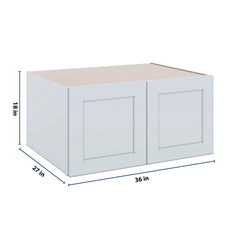 J&K White Shaker S8 Refrigerator Wall Cabinet - 36" W x 18" H x 27" D