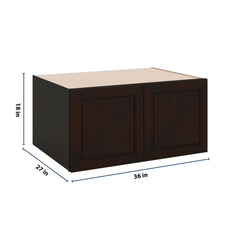 J&K Espresso K8 Refrigerator Wall Cabinet - 36" W x 18" H x 27" D