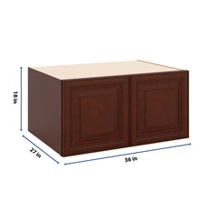 J&K Mahogany J5 Refrigerator Wall Cabinet - 36" W x 18" H x 27" D