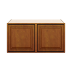J&K Mocha Glazed K10 Refrigerator Wall Cabinet - 36" W x 18" H x 27" D