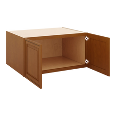 J&K Mocha Glazed K10 Refrigerator Wall Cabinet - 36" W x 18" H x 27" D