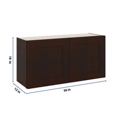 J&K Java Coffee S1 Double Door Wall Cabinet - 36" W x 18" H