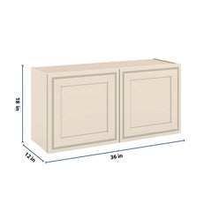 J&K Pearl Glazed H9 Double Door Wall Cabinet - 36" W x 18" H