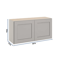 CNC Luxor 5-Piece Misty Grey 36" W X 18" H Double Door Wall Cabinet