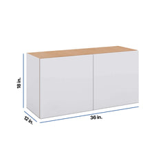 Modernform Cabinet Matte White 36" W X 18" H X 12" D Double Door Wall Cabinet