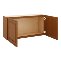 J&K Mocha Glazed K10 Double Door Wall Cabinet - 36" W x 18" H