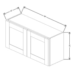 Fabuwood Allure Galaxy Nickel Wall 36"W x 18"H Shaker Cabinet