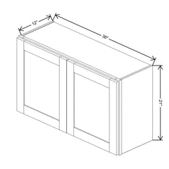 Fabuwood Allure Galaxy Forest Green 36" W X 21" H X 12" D Double Door Wall Cabinet